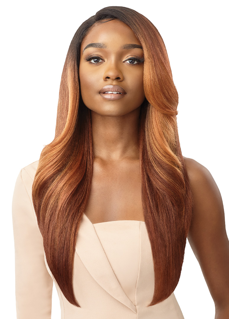  Outre Sleek Lay Part Synthetic Lace Front Wig - ELMIRAH 34 (1  Jet Black) : Beauty & Personal Care